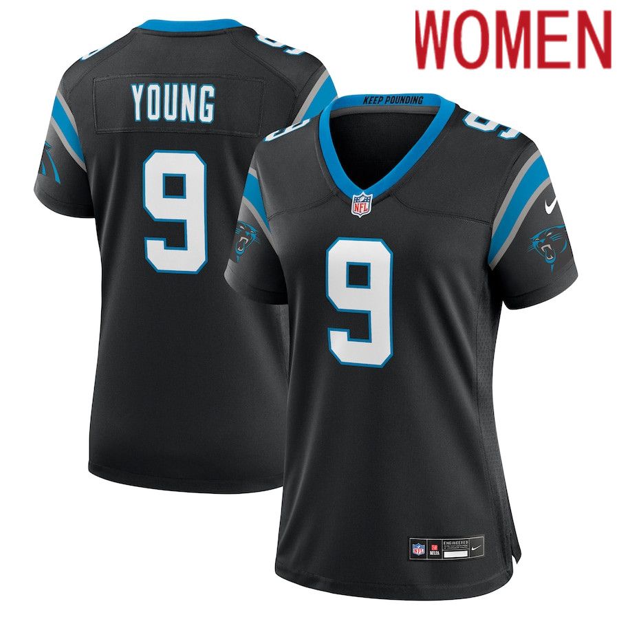 Women Carolina Panthers #9 Bryce Young Nike Black Team Game NFL Jersey